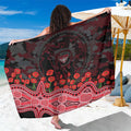 Essendon Bombers ANZAC Day Sarong Indigenous Dot Art with Poppy Flower Tribute