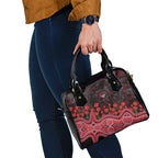 Essendon Bombers ANZAC Day Shoulder Handbag Indigenous Dot Art with Poppy Flower Tribute