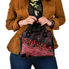 Essendon Bombers ANZAC Day Shoulder Handbag Indigenous Dot Art with Poppy Flower Tribute
