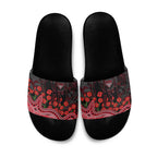Essendon Bombers ANZAC Day Slide Sandals Indigenous Dot Art with Poppy Flower Tribute