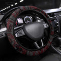 Essendon Bombers ANZAC Day Steering Wheel Cover Indigenous Dot Art with Poppy Flower Tribute