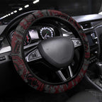 Essendon Bombers ANZAC Day Steering Wheel Cover Indigenous Dot Art with Poppy Flower Tribute