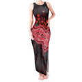 Essendon Bombers ANZAC Day Tank Maxi Dress Indigenous Dot Art with Poppy Flower Tribute
