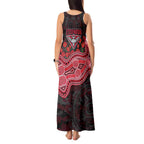 Essendon Bombers ANZAC Day Tank Maxi Dress Indigenous Dot Art with Poppy Flower Tribute