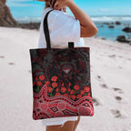 Essendon Bombers ANZAC Day Tote Bag Indigenous Dot Art with Poppy Flower Tribute