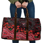 Essendon Bombers ANZAC Day Travel Bag Indigenous Dot Art with Poppy Flower Tribute