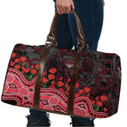 Essendon Bombers ANZAC Day Travel Bag Indigenous Dot Art with Poppy Flower Tribute