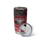 Essendon Bombers ANZAC Day Tumbler Cup Indigenous Dot Art with Poppy Flower Tribute