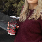 Essendon Bombers ANZAC Day Tumbler Cup Indigenous Dot Art with Poppy Flower Tribute