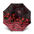 Essendon Bombers ANZAC Day Umbrella Indigenous Dot Art with Poppy Flower Tribute