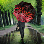 Essendon Bombers ANZAC Day Umbrella Indigenous Dot Art with Poppy Flower Tribute