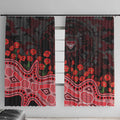 Essendon Bombers ANZAC Day Window Curtain Indigenous Dot Art with Poppy Flower Tribute