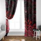 Essendon Bombers ANZAC Day Window Curtain Indigenous Dot Art with Poppy Flower Tribute