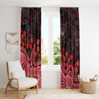 Essendon Bombers ANZAC Day Window Curtain Indigenous Dot Art with Poppy Flower Tribute