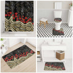 Collingwood Magpies ANZAC Day Bathroom Set Indigenous Dot Art with Poppy Flower Tribute