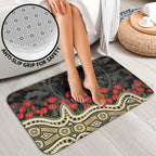 Collingwood Magpies ANZAC Day Bathroom Set Indigenous Dot Art with Poppy Flower Tribute