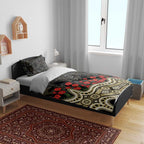Collingwood Magpies ANZAC Day Bedding Set Indigenous Dot Art with Poppy Flower Tribute