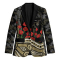 Collingwood Magpies ANZAC Day Blazer Indigenous Dot Art with Poppy Flower Tribute