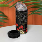 Collingwood Magpies ANZAC Day 4 in 1 Can Cooler Tumbler Indigenous Dot Art with Poppy Flower Tribute