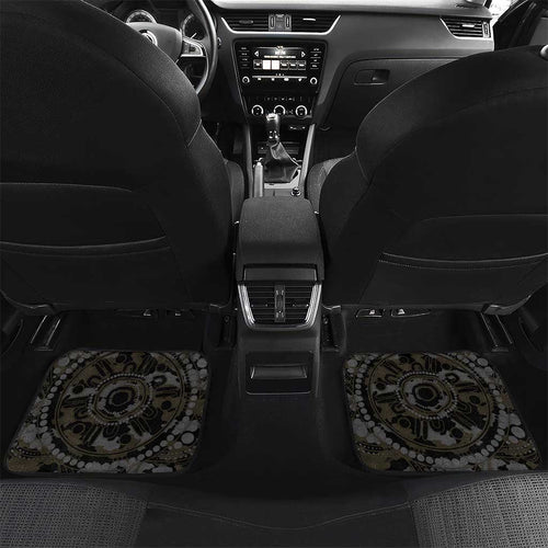 Collingwood Magpies ANZAC Day Car Mats Indigenous Dot Art with Poppy Flower Tribute