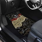 Collingwood Magpies ANZAC Day Car Mats Indigenous Dot Art with Poppy Flower Tribute