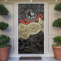 Collingwood Magpies ANZAC Day Door Cover Indigenous Dot Art with Poppy Flower Tribute