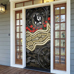 Collingwood Magpies ANZAC Day Door Cover Indigenous Dot Art with Poppy Flower Tribute