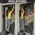 Collingwood Magpies ANZAC Day Door Cover Indigenous Dot Art with Poppy Flower Tribute