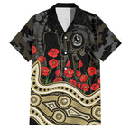 Collingwood Magpies ANZAC Day Hawaiian Shirt Indigenous Dot Art with Poppy Flower Tribute