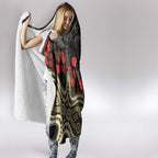 Collingwood Magpies ANZAC Day Hooded Blanket Indigenous Dot Art with Poppy Flower Tribute