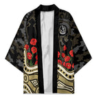 Collingwood Magpies ANZAC Day Kimono Indigenous Dot Art with Poppy Flower Tribute