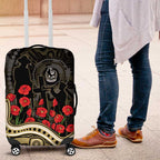 Collingwood Magpies ANZAC Day Luggage Cover Indigenous Dot Art with Poppy Flower Tribute