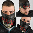 Collingwood Magpies ANZAC Day Neck Gaiter Indigenous Dot Art with Poppy Flower Tribute