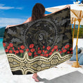 Collingwood Magpies ANZAC Day Sarong Indigenous Dot Art with Poppy Flower Tribute