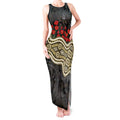 Collingwood Magpies ANZAC Day Tank Maxi Dress Indigenous Dot Art with Poppy Flower Tribute