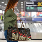 Collingwood Magpies ANZAC Day Travel Bag Indigenous Dot Art with Poppy Flower Tribute