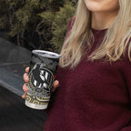 Collingwood Magpies ANZAC Day Tumbler Cup Indigenous Dot Art with Poppy Flower Tribute