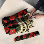 Collingwood Magpies ANZAC Day Umbrella Indigenous Dot Art with Poppy Flower Tribute