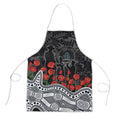 Carlton Blues ANZAC Day Apron Indigenous Dot Art with Poppy Flower Tribute