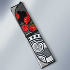 Carlton Blues ANZAC Day Auto Sun Shade Indigenous Dot Art with Poppy Flower Tribute