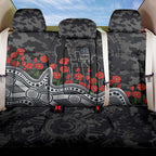 Carlton Blues ANZAC Day Back Car Seat Cover Indigenous Dot Art with Poppy Flower Tribute