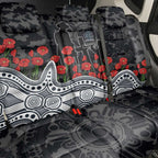 Carlton Blues ANZAC Day Back Car Seat Cover Indigenous Dot Art with Poppy Flower Tribute