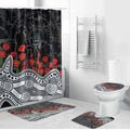 Carlton Blues ANZAC Day Bathroom Set Indigenous Dot Art with Poppy Flower Tribute