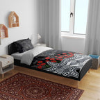 Carlton Blues ANZAC Day Bedding Set Indigenous Dot Art with Poppy Flower Tribute