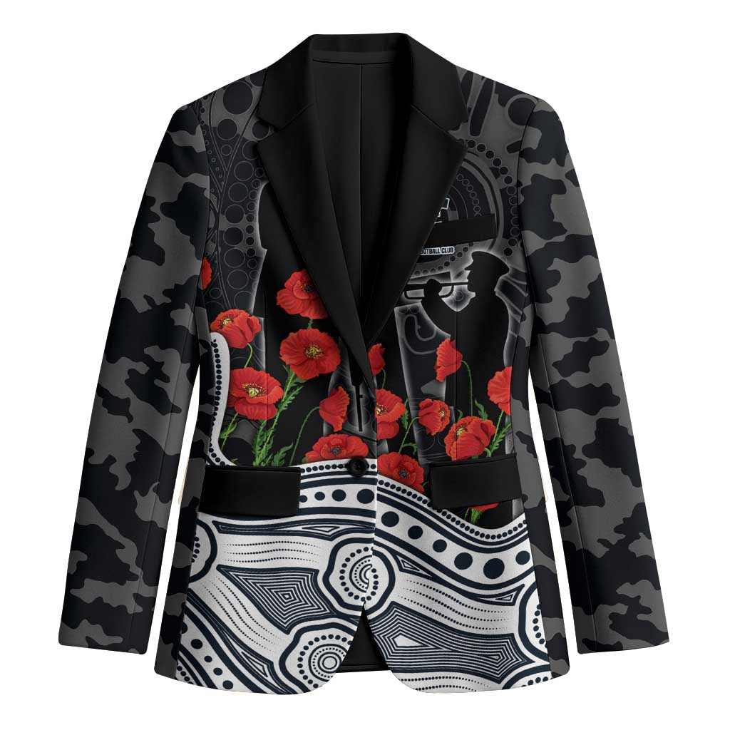 Carlton Blues ANZAC Day Blazer Indigenous Dot Art with Poppy Flower Tribute