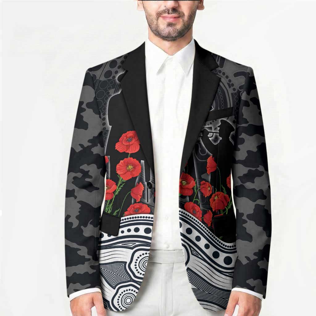 Carlton Blues ANZAC Day Blazer Indigenous Dot Art with Poppy Flower Tribute