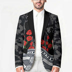 Carlton Blues ANZAC Day Blazer Indigenous Dot Art with Poppy Flower Tribute