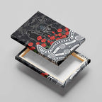 Carlton Blues ANZAC Day Canvas Wall Art Indigenous Dot Art with Poppy Flower Tribute