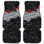 Carlton Blues ANZAC Day Car Mats Indigenous Dot Art with Poppy Flower Tribute