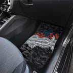 Carlton Blues ANZAC Day Car Mats Indigenous Dot Art with Poppy Flower Tribute